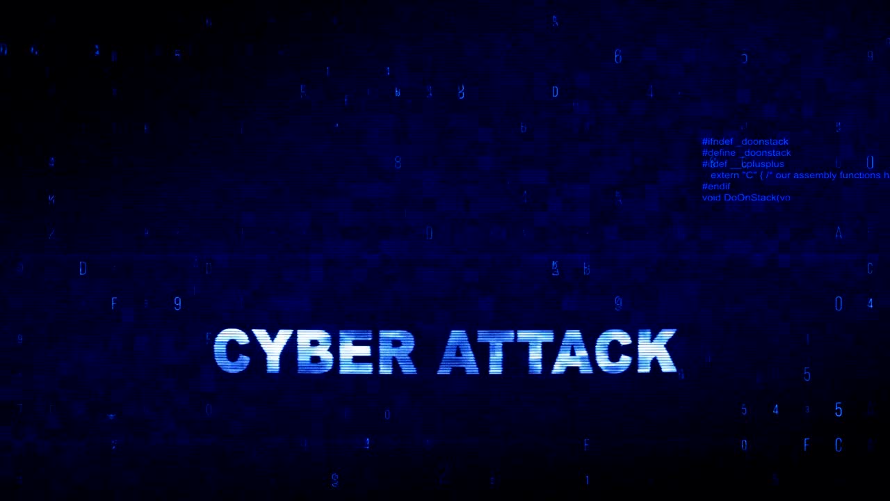 Cyber Attack  Text Digital Noise Twitch Glitch Distortion Effect Error Animation.