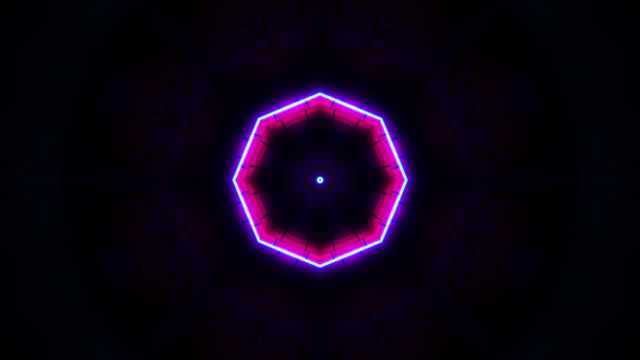 diseño muy colorido y abstracto con forma circular. caleidoscopio vj bucle