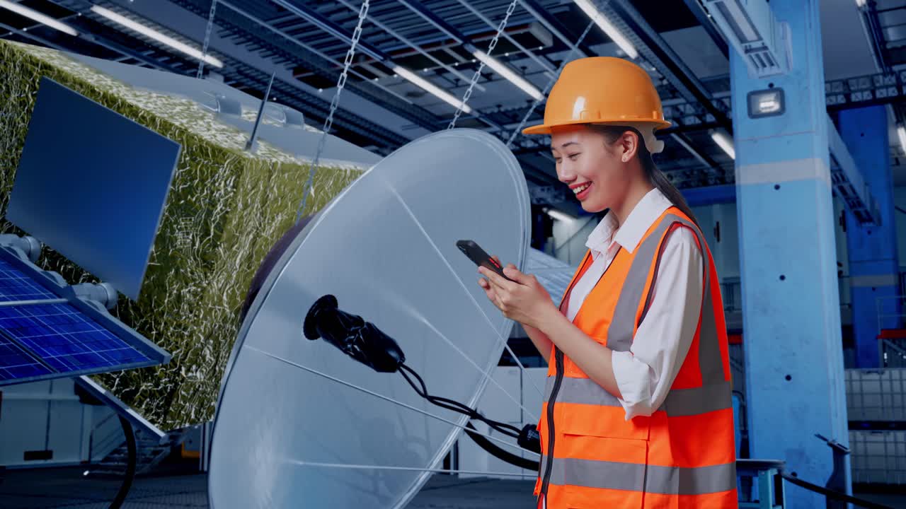 시설에서 위성 기술을 사용하는 엔지니어