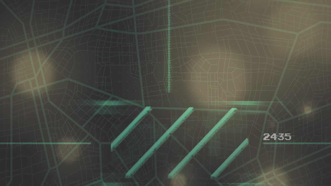 Animation of data processing with numbers over grid