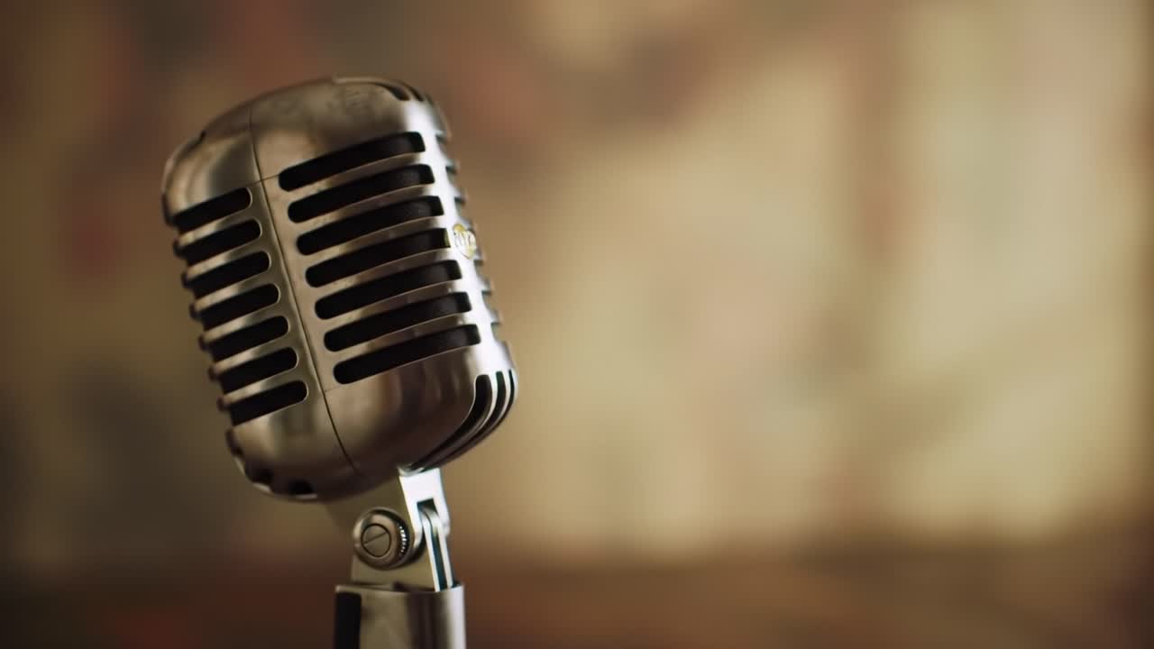 Classic Vintage Microphone Captured in Two Different Perspectives Highlighting Its Timeless Design and Unique Charisma