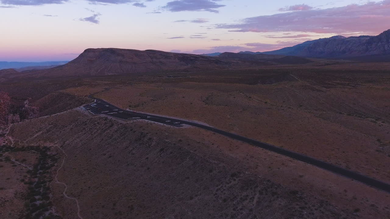 레드 록 캐년 국립 보호 구역 네바다의 일몰 무인 항공기 영상