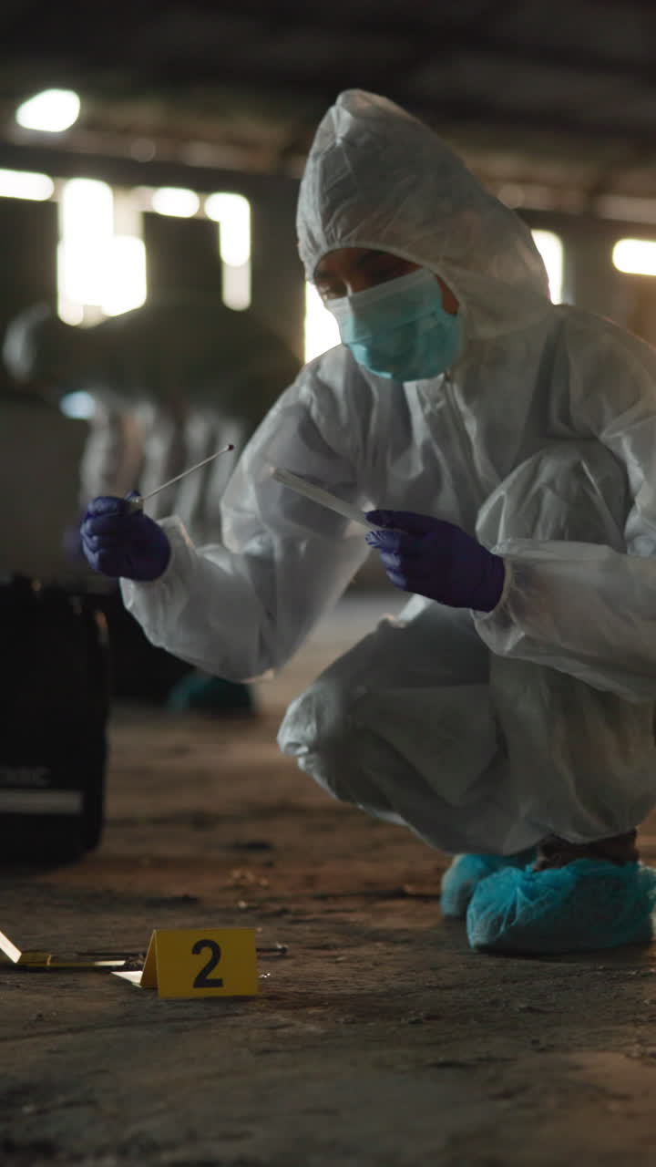 Forensic Investigators Collect Evidence at a Crime Scene