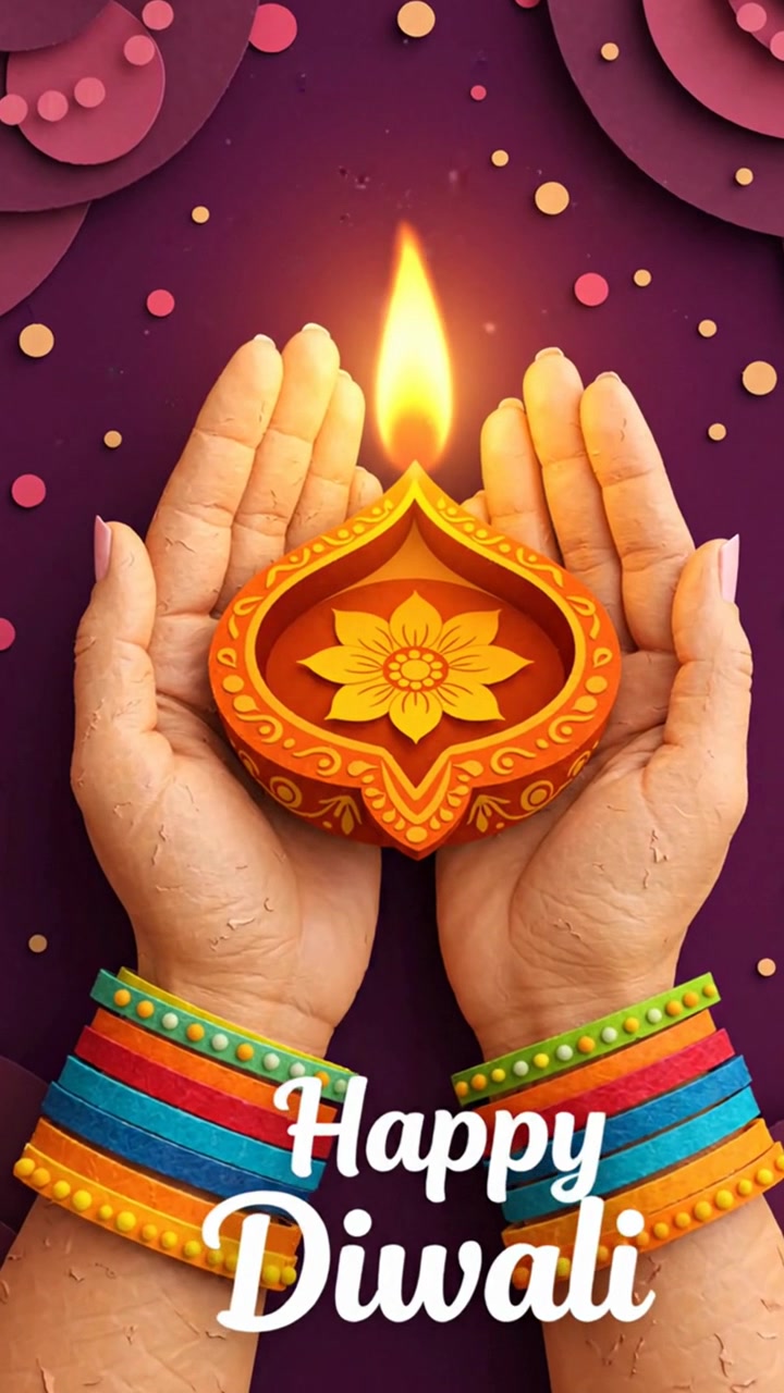 Animazione di biglietto d'auguri per il festival di Diwali