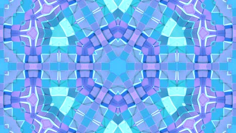 fondo abstracto poli geométrico bajo como un efecto de vidriera o caleidoscopio en movimiento en 4k. animación 3d de bucle, imágenes sin costuras en el popular estilo poli bajo. color azul v12