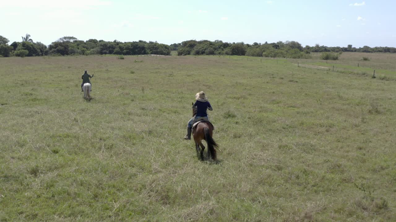 hombres a caballo por el campo venezolano