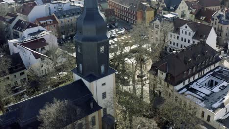 Drone-Aerial-footage-of-Weimar-on-a-sunny-spring-day