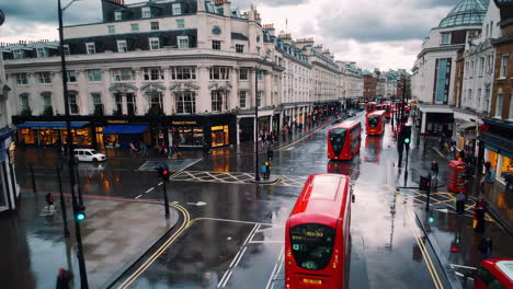 rainy day in london city centre