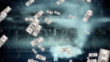 storm of dollar bills