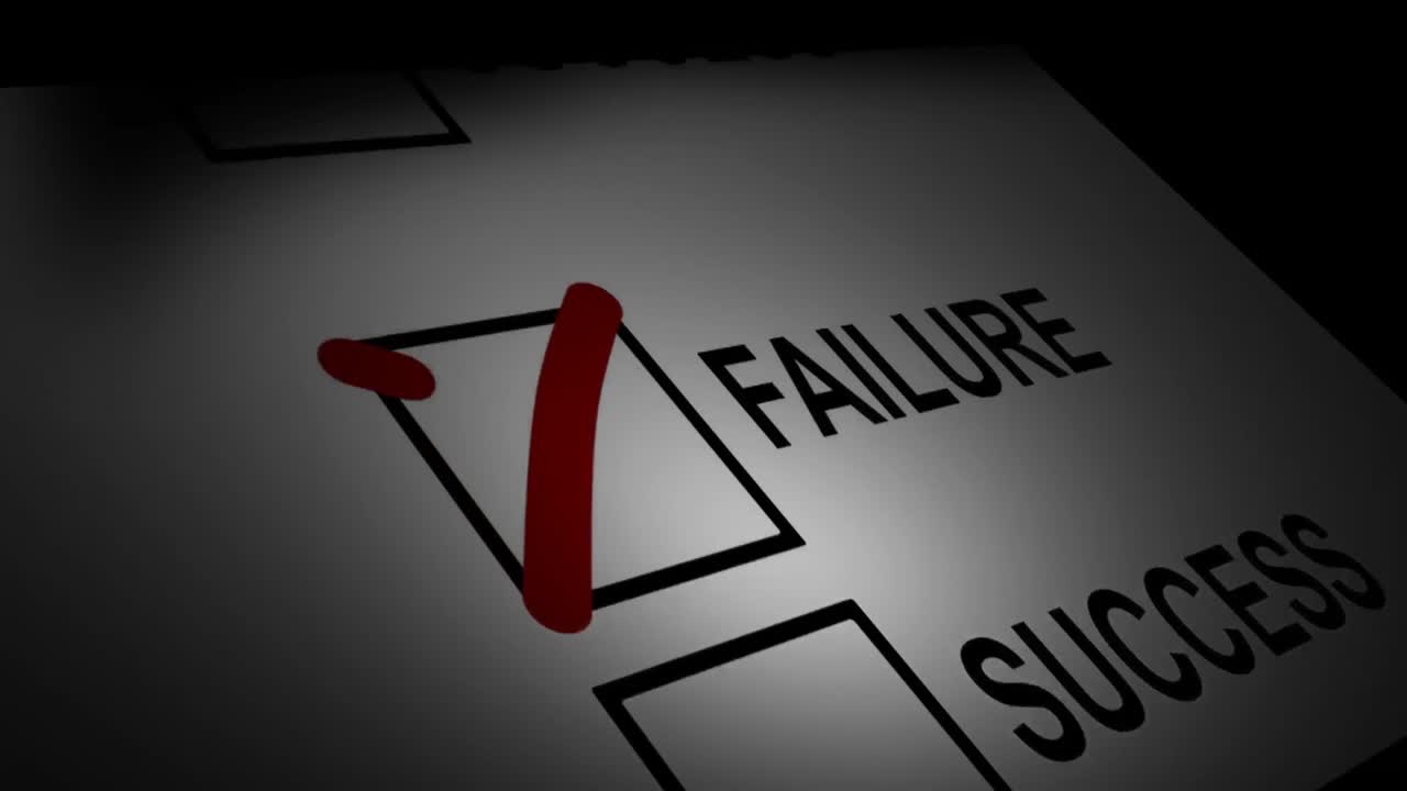 concepto animado de éxito y fracaso