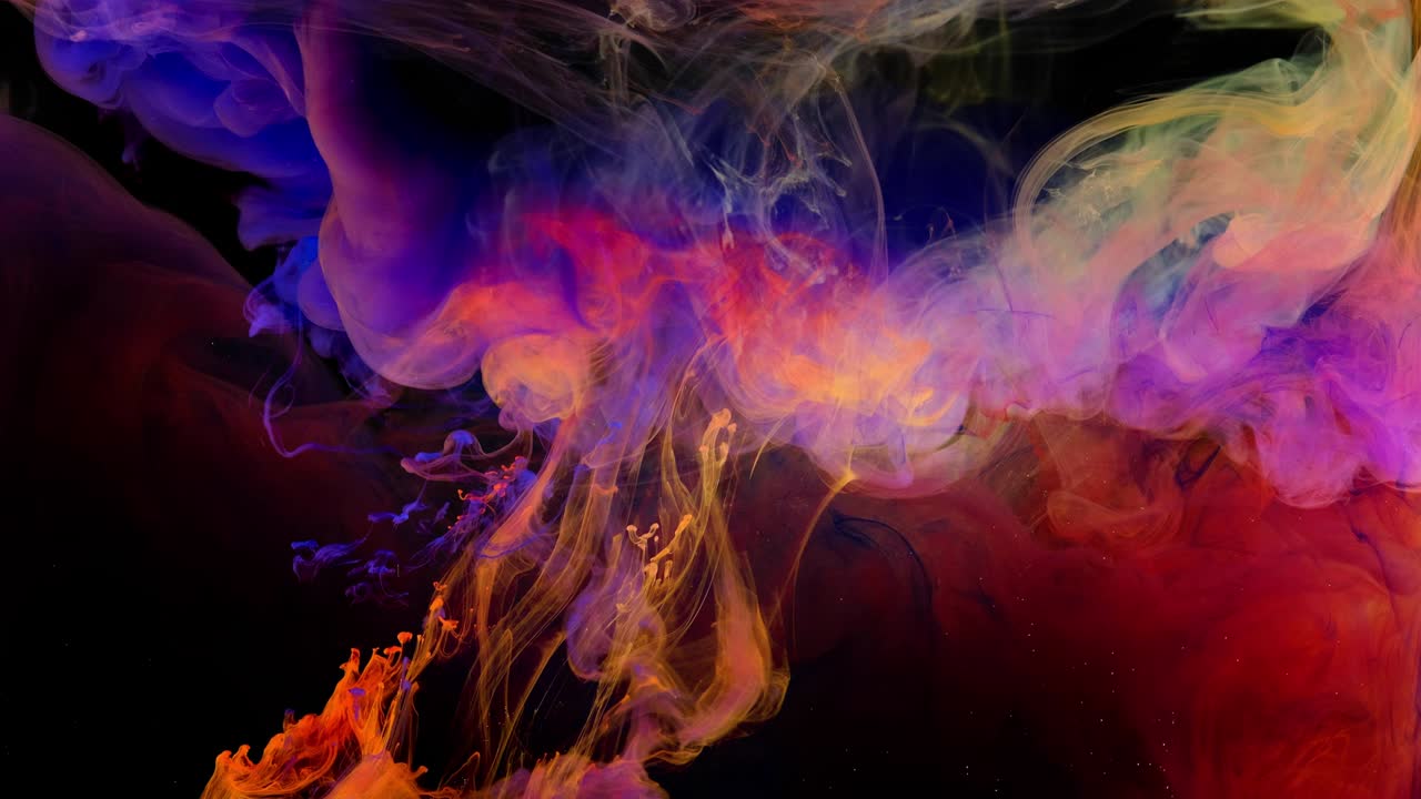 4k, gotas de color en el agua, mezcla de colores abstractos, gota de tinta mezcla de color pintura que cae en el agua tinta de colores en el water, imágenes de 4k,