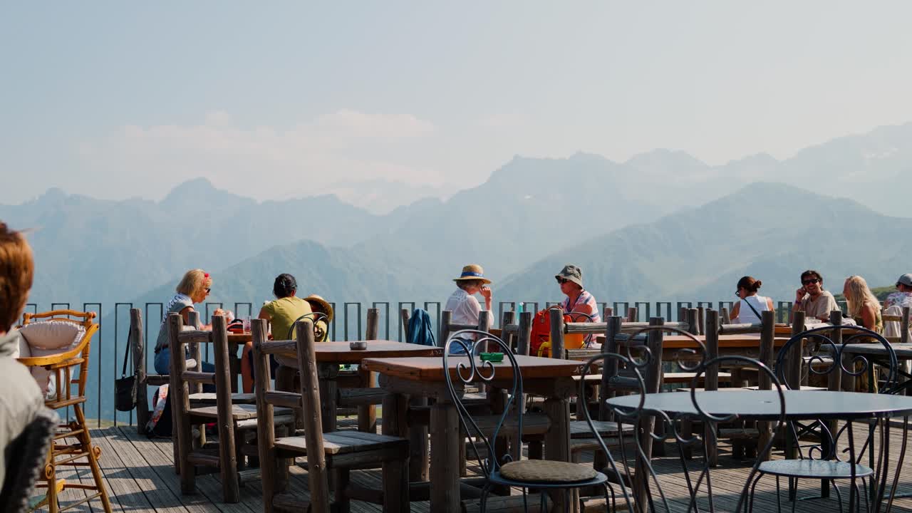 Stunning Mountain View from a Scenic Restaurant Terrace