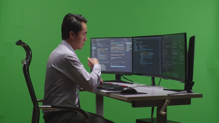 Programmierer, der an Code arbeitet