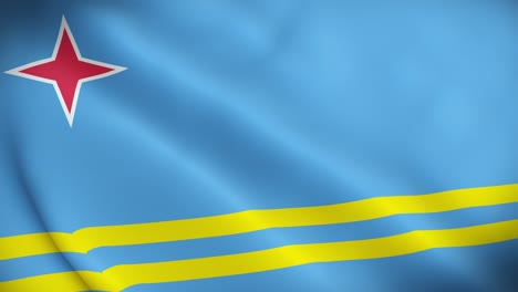 4k national animated sign of aruba, animated aruba flag, aruba flag waving, the national flag of aruba animated.