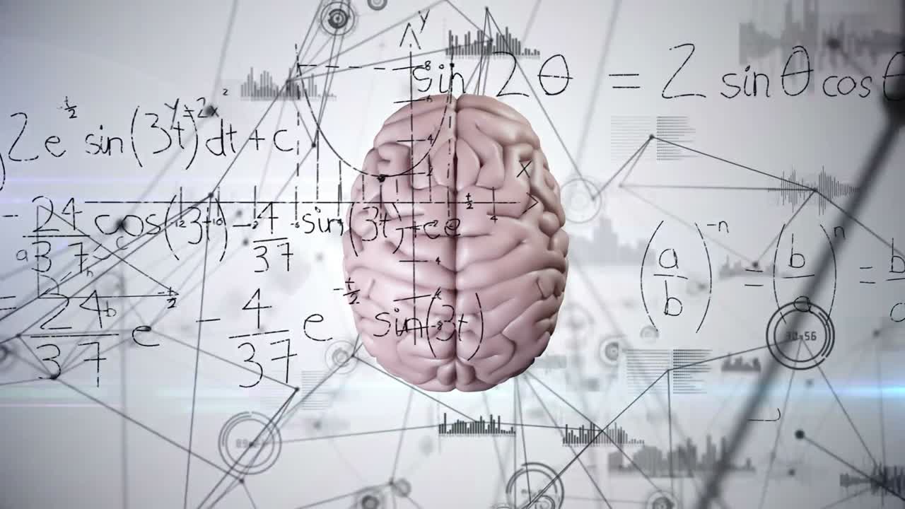 animación del cerebro con tecnología y procesamiento de datos