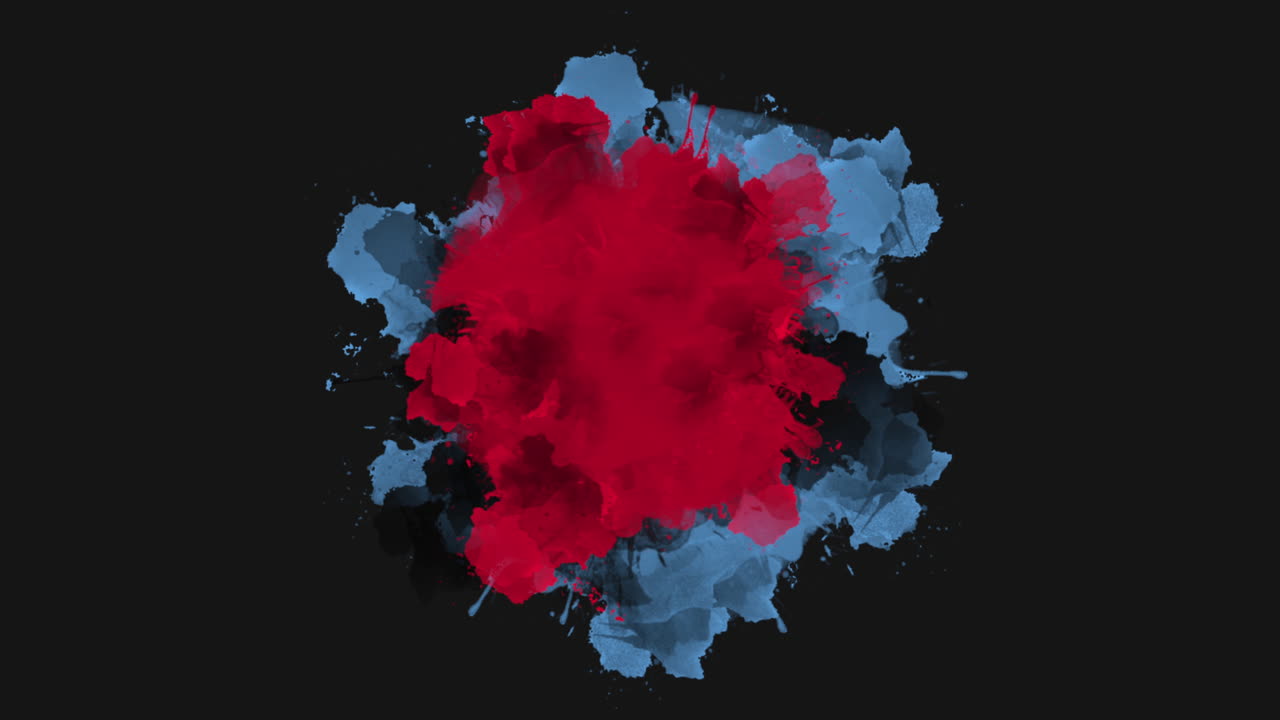 salpicando tinta de acuarela roja y azul