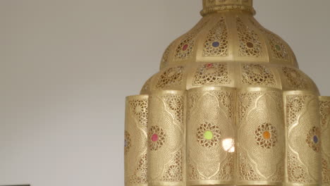 traditional moroccan lamp, interior design of authentic riad tilt down