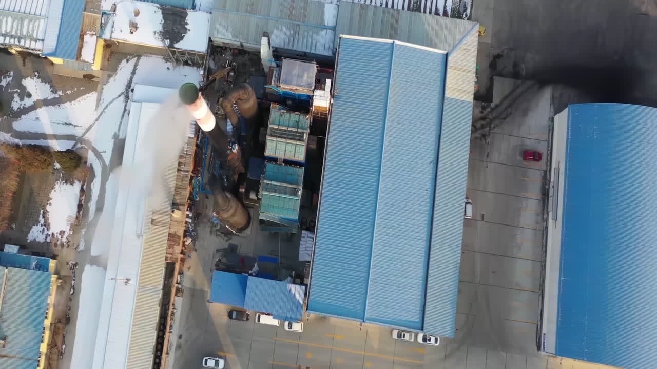 Environment generation factory power plant chimneys landscape, industrial area. Close-up of a smoking chimney. Old large thermal power plant. The production of electricity from coal pollutes the air.