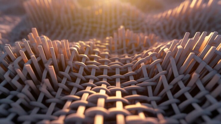 Abstract 3D Woven Fabric Surface with Moving Waves