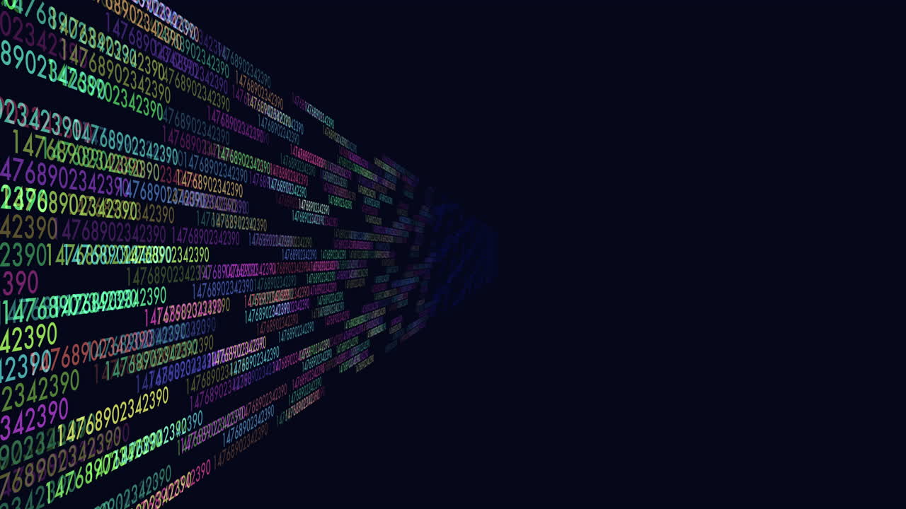 Random matrix numbers pattern on dark space