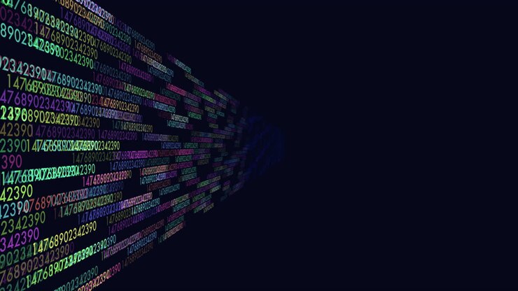 Random matrix numbers pattern on dark space