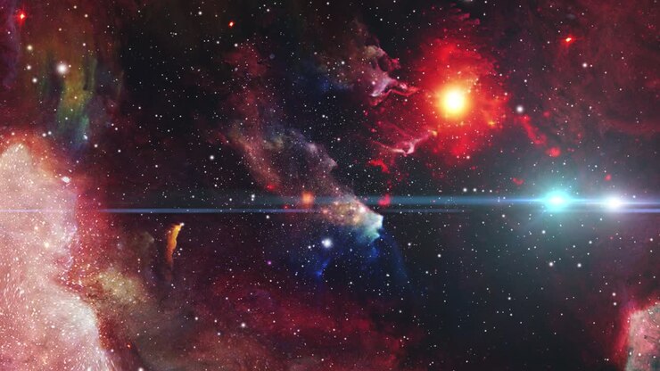 4k l'universo con le nuvole della nebulosa che si muovono in esso