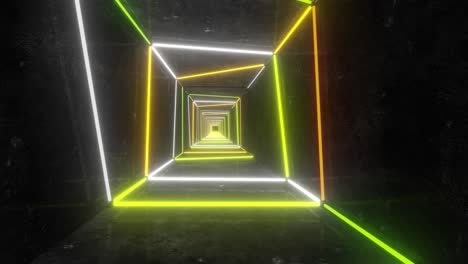 neon glowing tunnel 3d rendering
