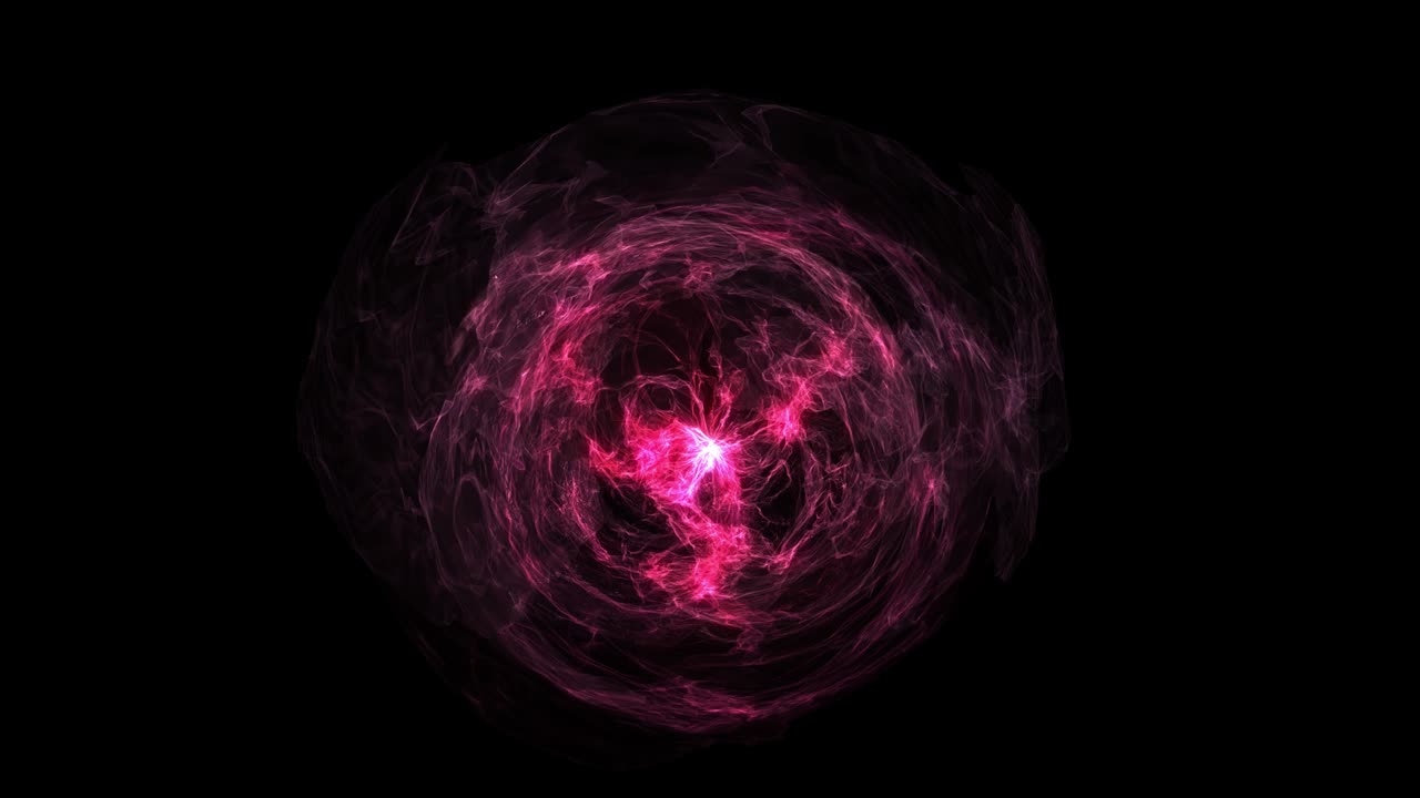 animación de un objeto luminoso redondo abstracto. el color de la onda de energía es rojo.