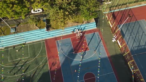 people practicing basketball at club of buenos aires city, argentina