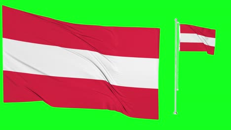 green screen waving austria flag or flagpole