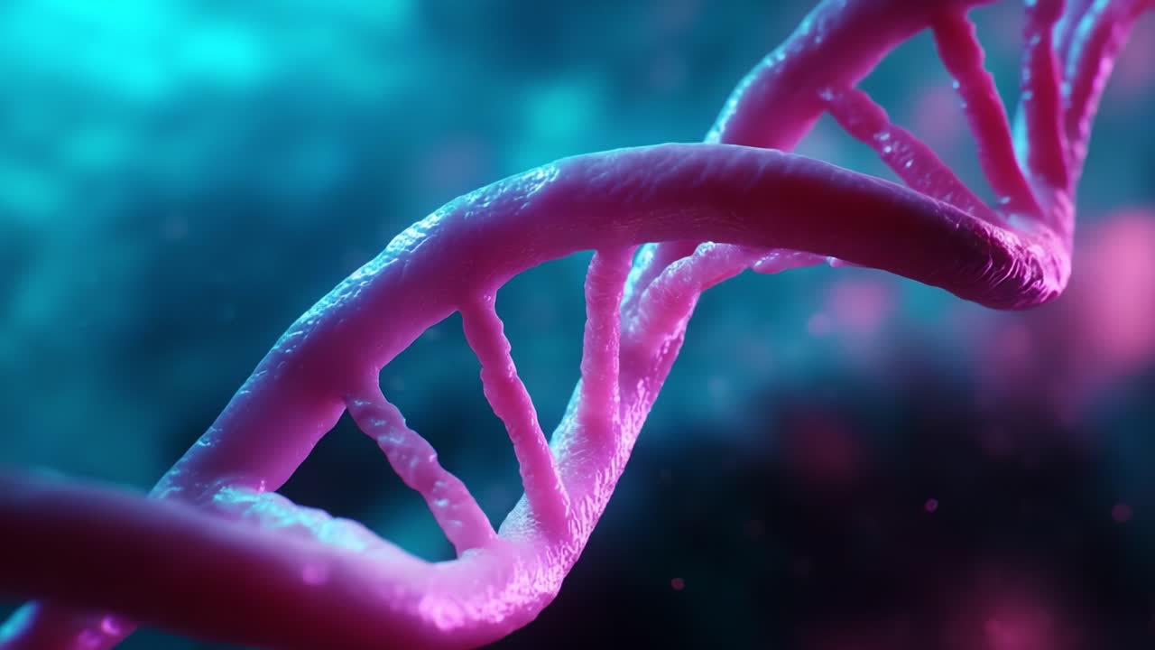 Exploring the Intricacies of DNA Structure: A Visual Journey Through the Double Helix, Highlighting Its Elegant Twists and Turns with Vibrant Lighting and Detailed Textures