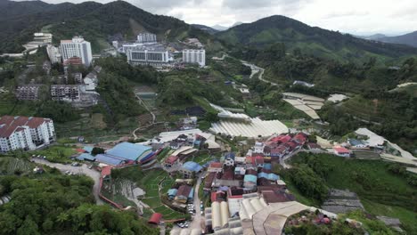 general landscape view of the brinchang district within the cameron highlands area of malaysia