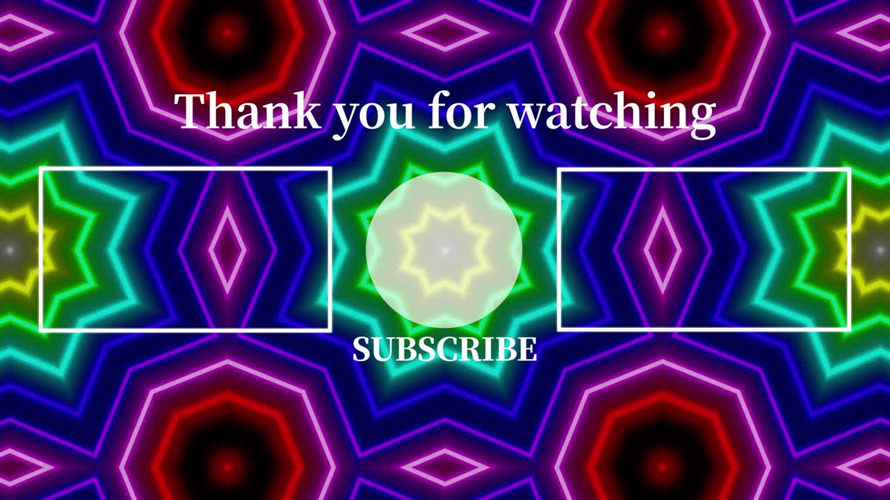 네온 표지판 패턴 엔드 카드 엔딩 스크린 모션 그래픽