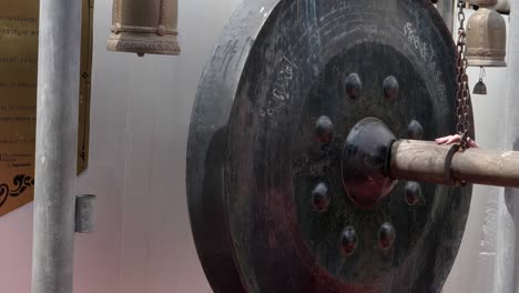 bronze gong at phu khao thong, golden mount, at wat saket in bangkok
