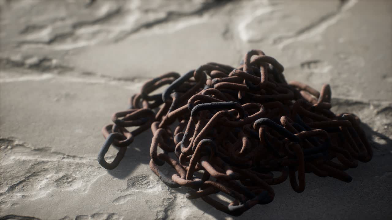 cadena de hierro oxidada hecha a mano