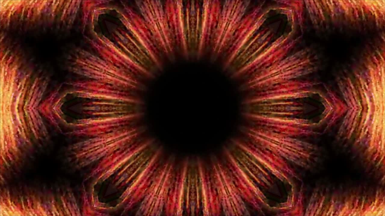 Loop caleidoscopico astratto con forme di fiori. Loop caleidoscopico continuo 4k.