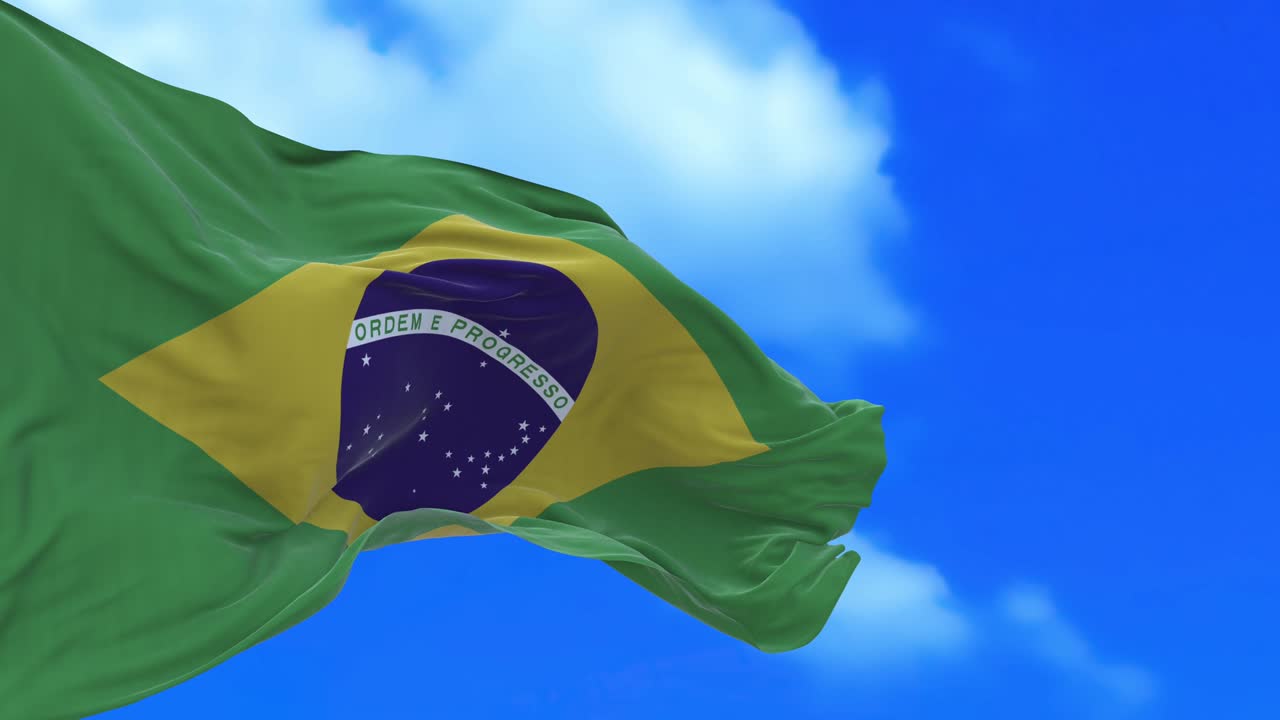 un bucle sin costuras de la bandera brasileña.