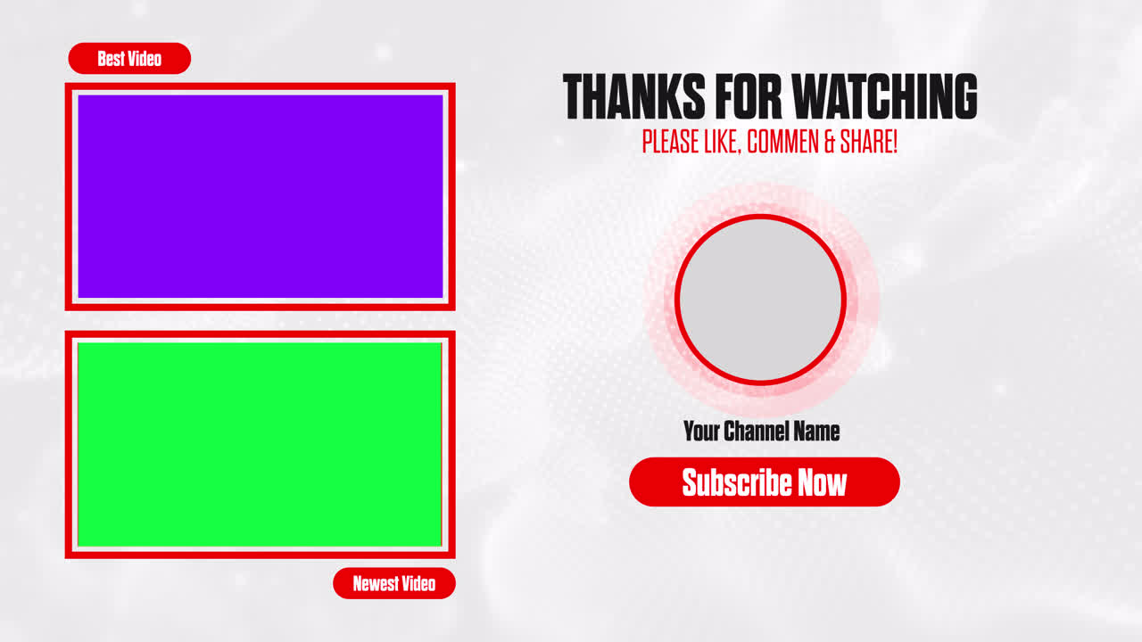 Animazione pulita per schermata finale di YouTube
