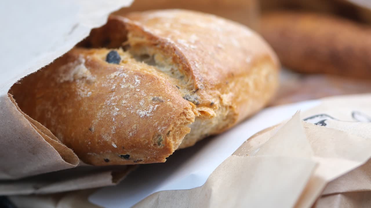 Fresh Artisan Bread in a Paper Bag
