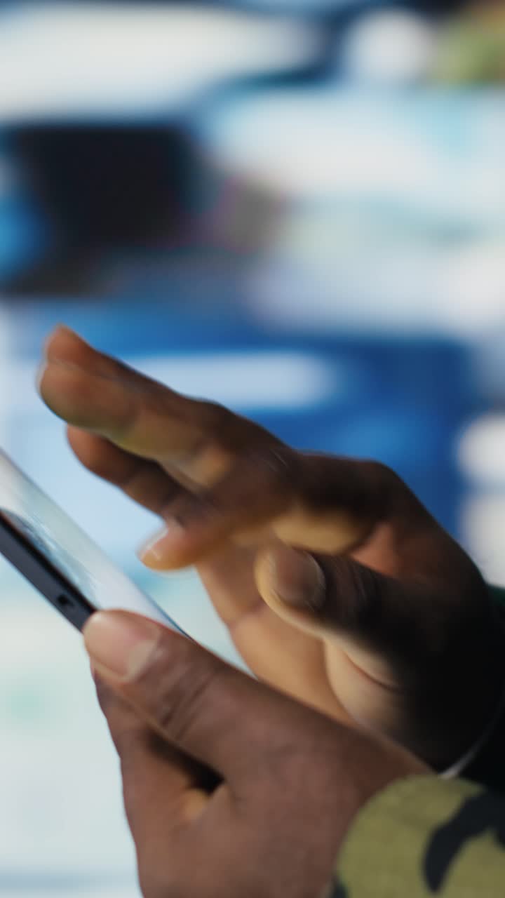Close-up of Hands Scrolling and Tapping on Smartphone