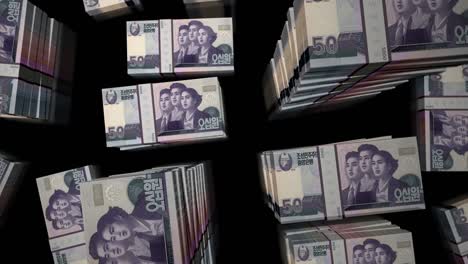 vuelo sobre corea del norte ganó dinero billetes paquetes de animación de bucle