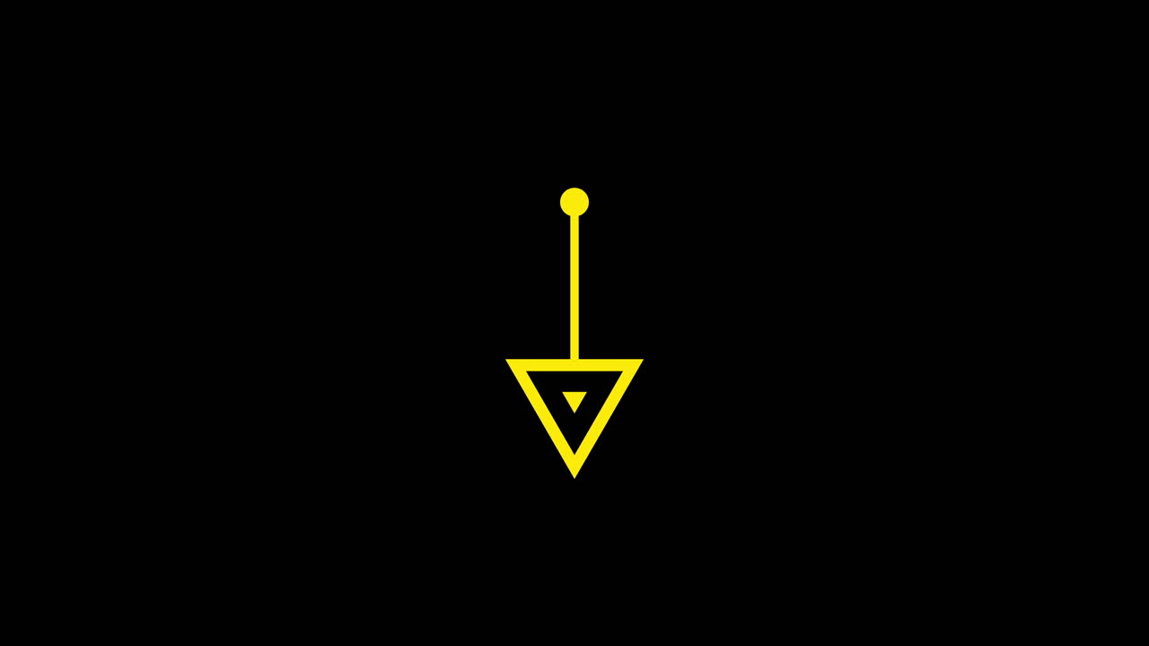 Animated Yellow Shovel Pointer Icon on Black Background