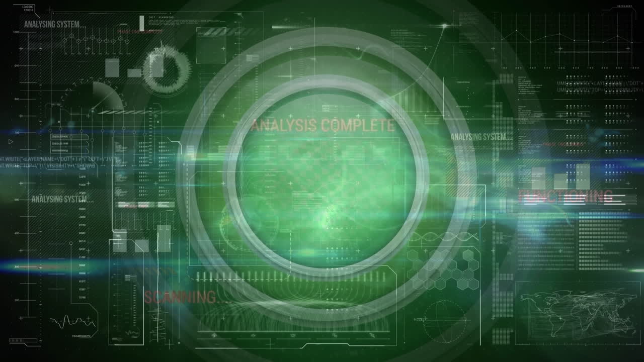 Animation of scanner and data processing on digital interface