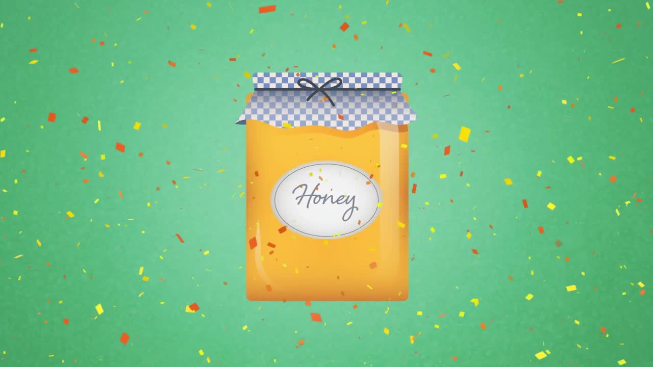 빨간색 배경에 크리스마스 보블 위에 내리는 눈의 애니메이션