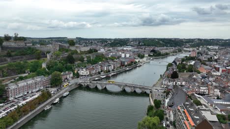 citadel of namur above the sambre river historic landmark in namur, belgium, city view