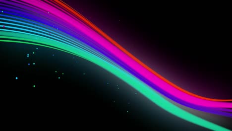 multi-colored neon lines sway in the air, smoothly oscillation and wave. lines color changes cyclically form running lights. 3d abstract looped 4k background, luma matte as alpha channel