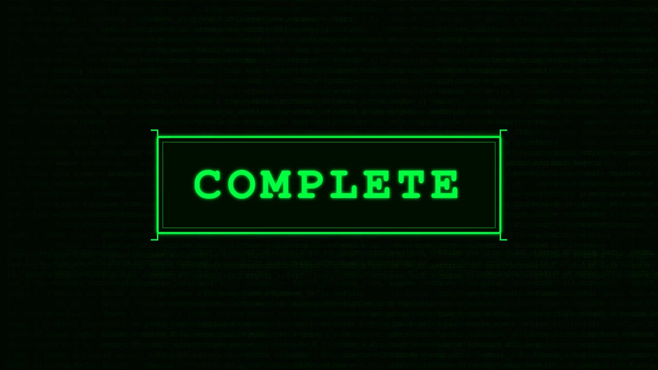 Digital Loading Bar Initializing and Completing on Computer Screen