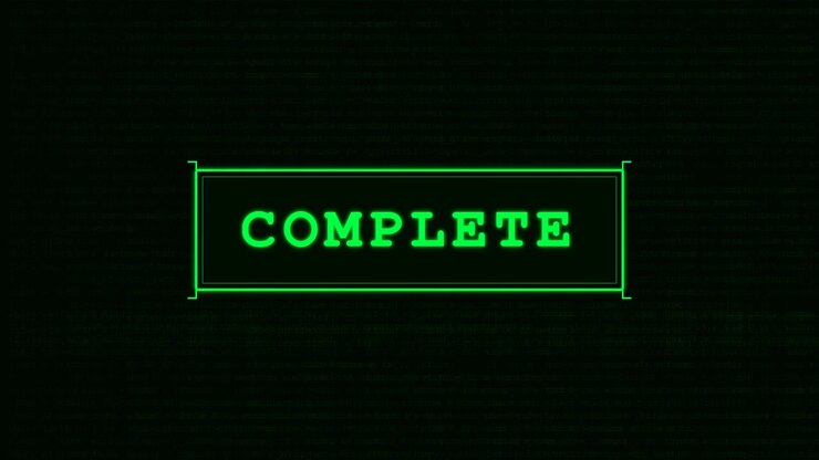 Digital Loading Bar Initializing and Completing on Computer Screen