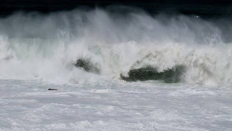 large crashing wave during a storm in the southern ocean