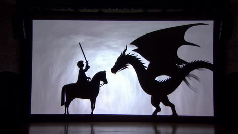 shadow puppet show: knight vs. dragon